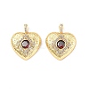 Brass Micro Pave Clear Cubic Zirconia Pendants KK-E068-VF325-2