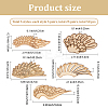 25 Pairs 5 Styles Unfinished Wooden Wing Cutouts WOOD-GF0010-37-2
