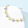 Brass Link Chain Bracelets for Women BJEW-G762-02GP-3