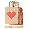 12Pcs 5 Styles Valentine's Day Heart Printed Paper Bags CARB-FS0001-07-5