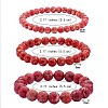 3Pcs 3 Size Synthetic Imperial Jasper Round Beaded Stretch Bracelets Set BJEW-SW00064-25-7