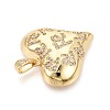 Brass Micro Pave Clear Cubic Zirconia Pendants KK-N268-97A-G-2