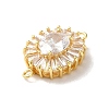 Brass Pave Clear Glass Rhinestone Connector Charms KK-B079-12G-2