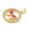 Brass Micro Pave Cubic Zirconia Enamel Pendants KK-G517-04G-01-2