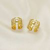 Hollow Out Flower 304 Stainless Steel with Natural Shell Cuff Open Rings for Women FS-WGFCCCD-01-4