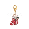 Christmas Theme Alloy Rhinestone & Enamel Pendant Decorations HJEW-JM00980-2