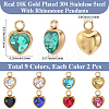 18Pcs 9 Colors 304 Stainless Steel with Rhinestone Pendants STAS-BBC0007-01-2