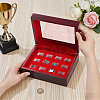 12-Slot Wooden Champion Rings Storage Boxes with Clear Acrylic Window Lid CON-WH0089-287-3