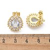 Brass Micro Pave Clear Cubic Zirconia Stud Earrings EJEW-C139-03G-5