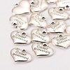 Wedding Theme Antique Silver Tone Tibetan Style Alloy Heart with Chief Bridesmaid Rhinestone Charms LS-TIBEP-N005-21D-2
