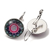 Flower Glass Leverback Earrings with Brass Earring Pins EJEW-Q798-01W-2
