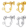 60Pcs 2 Colors Rack Plated Brass Screw Clip-on Earring Findings KK-ME0001-86-1