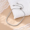 Brass Cubic Zirconia Bolo Tennis Bracelets BJEW-P232-01P-03-1