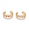 Golden Plated Brass Micro Pave Cubic Zirconia Cuff Earrings EJEW-L244-22A-1