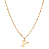 1Pc Brass Chain & 304 Stainless Steel Letter Pendant Necklaces NJEW-LP0001-35Y-G-1