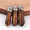 Bullet Natural Tiger Eye Pointed Pendants G-E332-C11-1