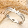 304 Stainless Steel Hinged Bangles for Women BJEW-E113-02P-1