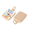 Printed Brass Pendants KK-CBA3895-01D-G-2