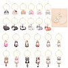 Brass Wine Glass Charms AJEW-GO00018-1