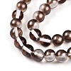 Baking Paint Transparent Glass Beads Strands DGLA-N011-8mm-09-3