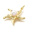 Brass & ABS Plastic Imitation Pearl Pendants KK-S508-01G-2