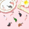 10Pcs Moon Natural & Synthetic Mixed Gemstone Pendants G-YW0002-21-5