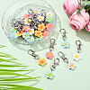 30Pcs 6 Colors Resin Flower Pendant Decorations HJEW-YW00140-5