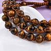 Natural Tiger Eye Round Beaded Multi-strand Bracelets for Men Women BJEW-G743-02B-3