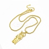 Brass Micro Pave Clear Cubic Zirconia Saint Jude Pendant Necklaces NJEW-C071-01A-G-4