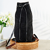 Flocking Fibre Drawstring Backpacks with PU Leather Straps and Alloy Clasps ABAG-WH20019-02C-3