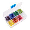 1 Box 6/0 Glass Seed Beads Transparent Colours Lustered Loose Spacer Beads SEED-X0050-4mm-13-5