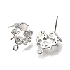 Brass with Cubic Zirconia Stud Earring Finding KK-Q048-20P-2