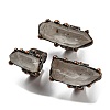 Irregular Rectangle Natural Quartz Crystal Open Cuff Rings RJEW-M157-15R-1
