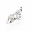 Plum Blossom with Branch Resin Brooch with Imitation Pearl JEWB-N007-023P-FF-3
