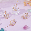 6Pcs Anchor Alloy Rhinestone Lapel Pins for Backpack Clothes JEWB-FH0002-73KCG-5