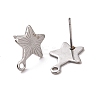 Non-Tarnish 201 Stainless Steel Stud Earring Findings STAS-K241-10P-2