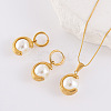 304 Stainless Steel Pendant Necklaces & Hoop Earrings Sets JP6443-3-4