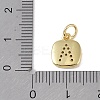 Rack Plating Brass Micro Pave CLear Cubic Zirconia Charms KK-E110-14G-A-3