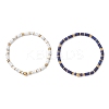 2Pcs Natural Howlite & Lapis Lazuli Beads Stretch Bracelets for Women BJEW-JB13214-2