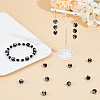 54Pcs Glazed Porcelain Round Beads PORC-SC0001-09-4