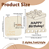 Happy Birthday Laser Cut Wooden Money Holder Display Stands AJEW-FG0004-31-2