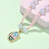 Natural Rose Quartz Pendant Necklaces for Women NJEW-G165-01D-G-4