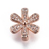 Brass Micro Pave Cubic Zirconia Slide Charms ZIRC-F094-23-RS-2