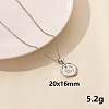 Stainless Steel Flat Round with Hand & Footprint Pendant Necklaces HK0528-3-1