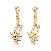 304 Stainless Steel Branch with Leaf Pendants STAS-T067-45G-1