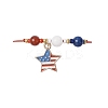 Independence Day Natural Carnelian & White Jade & Dyed Yellow Jade Gemstone Round Beads Braided Bracelets BJEW-MZ00178-02-2