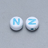 Craft Acrylic Horizontal Hole Letter Beads SACR-S201-11N-2