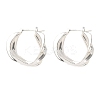 Brass Twist Hoop Earrings EJEW-A143-15S-4