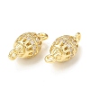 Brass Micro Pave Clear Cubic Zirconia Connector Charms KK-P228-71G-1