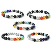 5Pcs 5 Style Natural & Synthetic Mixed Stone Beaded Stretch Bracelets Set BJEW-JB09636-1